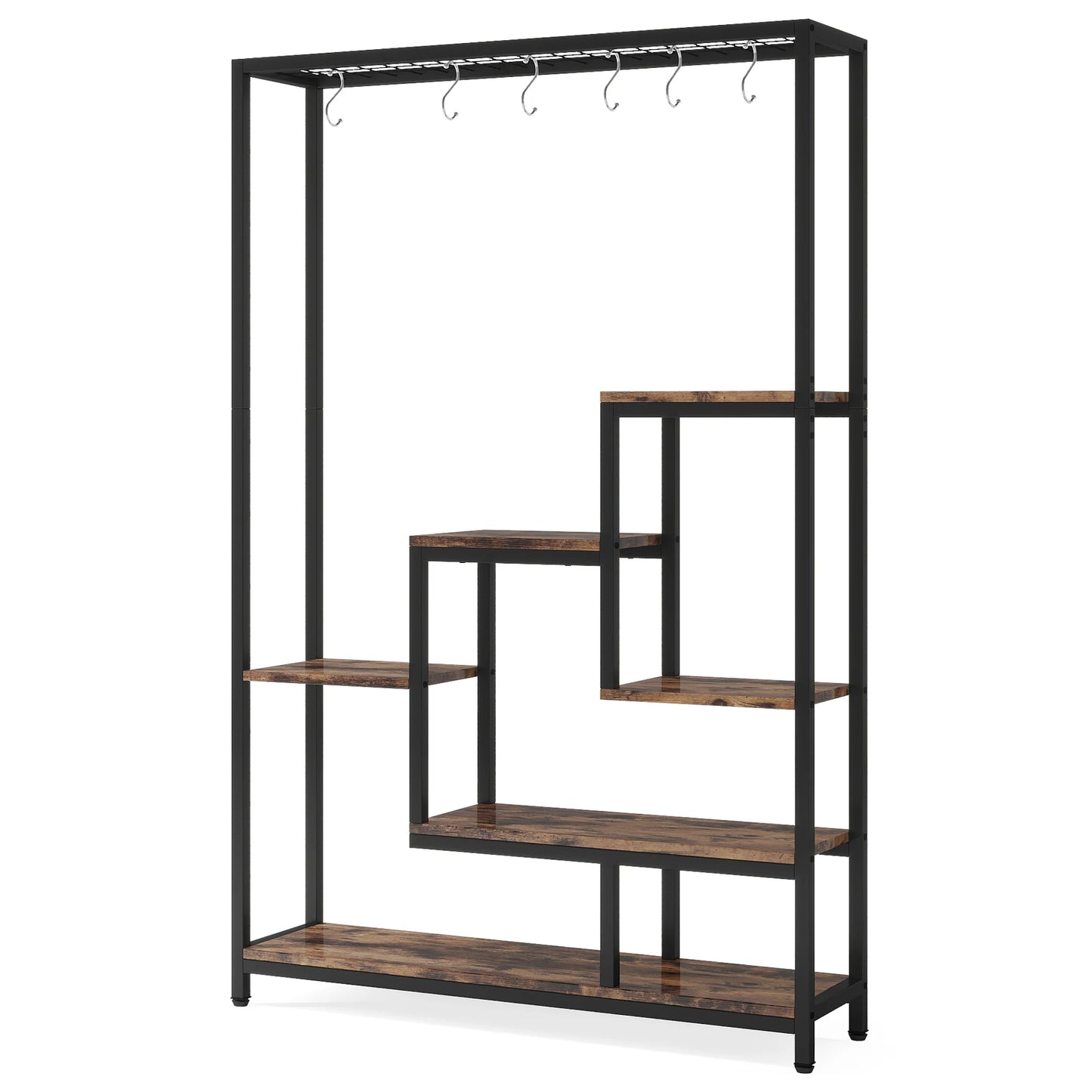 Tribesigns 5-Tier Tall Indoor Plant Stand – 70.9" Metal Shelf with Hooks