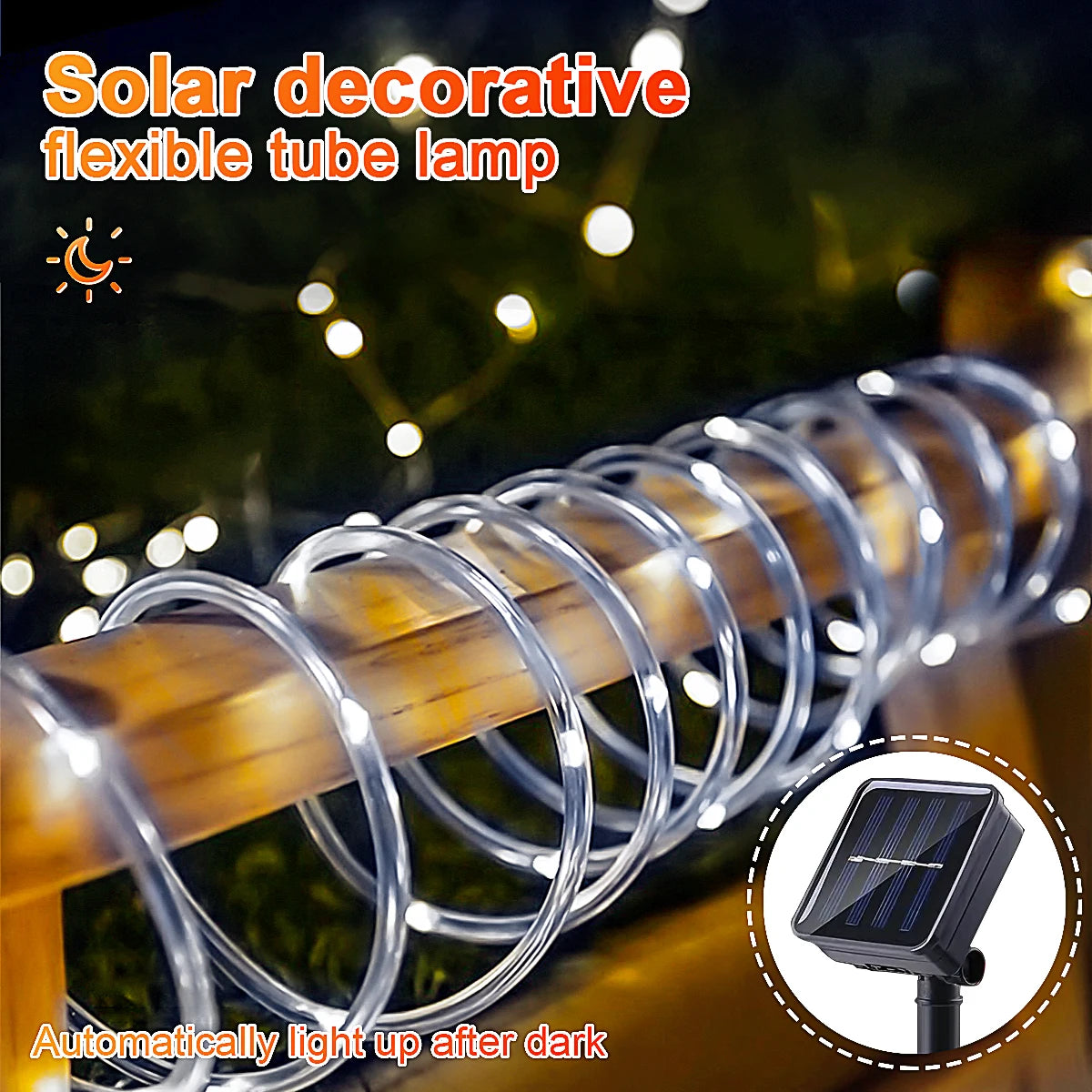 Solar 200 LED Rope Lights – Waterproof Outdoor Fairy Lights