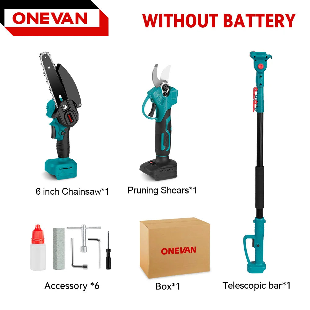 ONEVAN 3500W 2-in-1 Brushless Pole Chainsaw & Pruner – 18V Battery Compatible