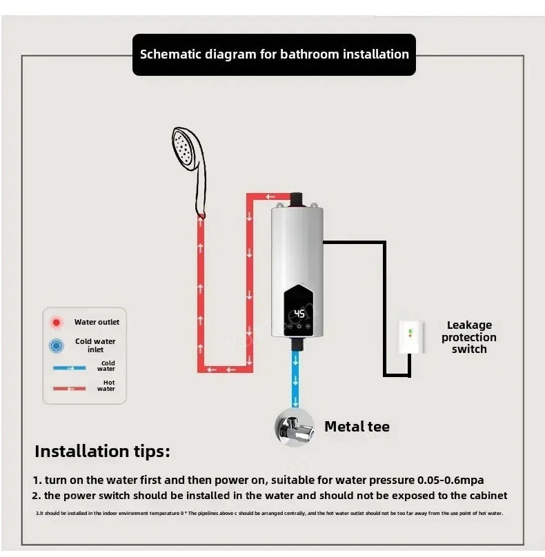 Instant Electric Water Heater 220V – 3000W-5500W Portable