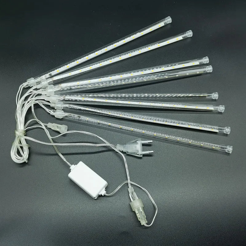 8-Tube Meteor Shower LED String Lights – Outdoor Christmas & Garden Decoration