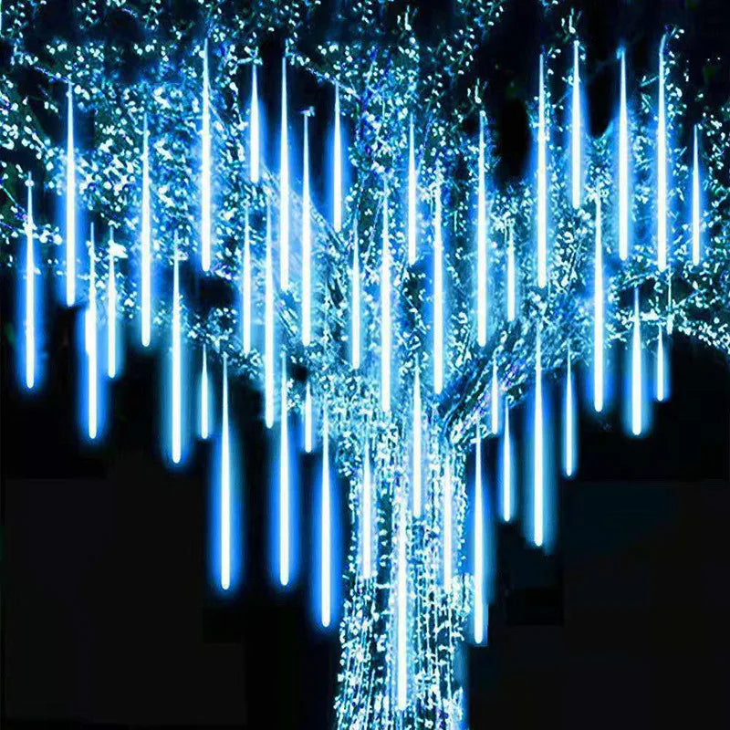 8-Tube Meteor Shower LED String Lights – Outdoor Christmas & Garden Decoration