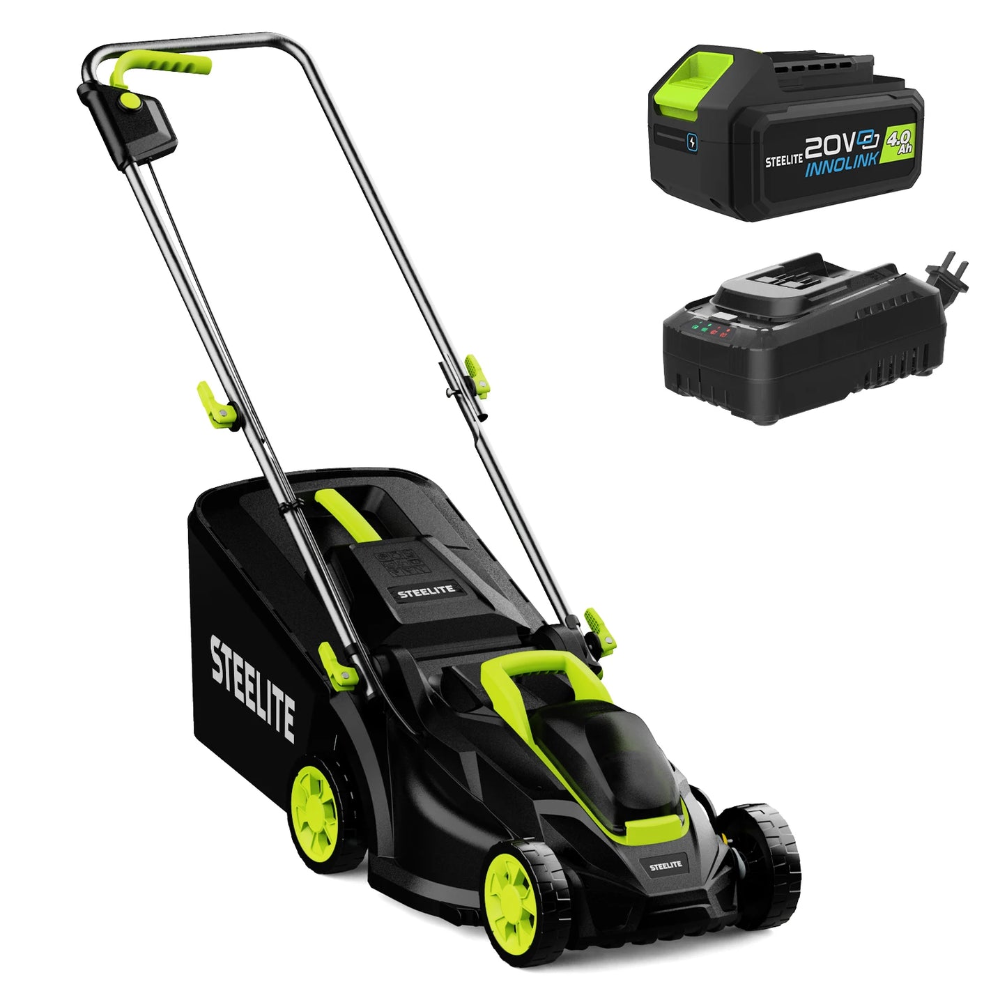 Deli 13" Cordless Electric Lawn Mower – 2-in-1 Brushless with 21V Battery