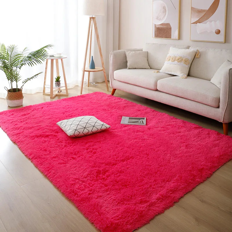 White Fluffy Hall Carpet – Thick Non-Slip Furry Rug