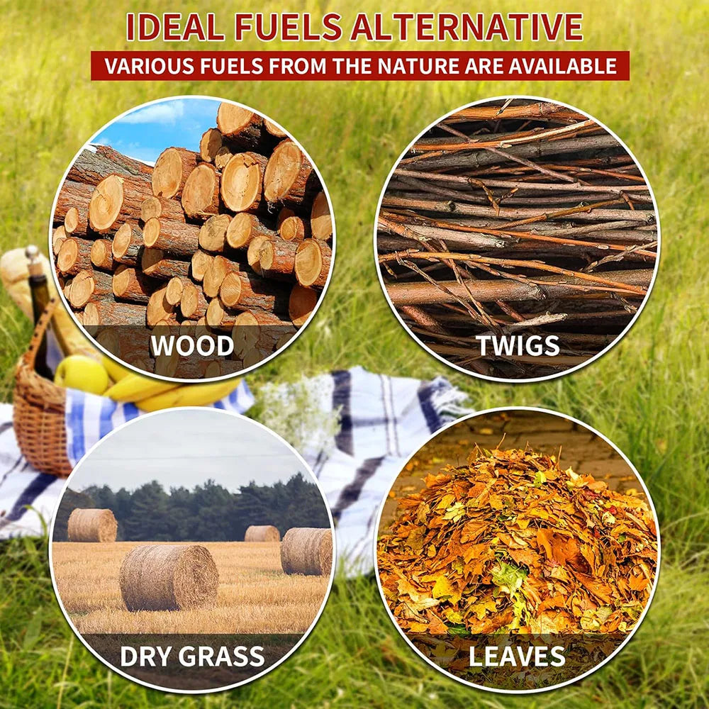 Portable Folding Wood Stove – Stainless Steel Camping & Hiking Stove