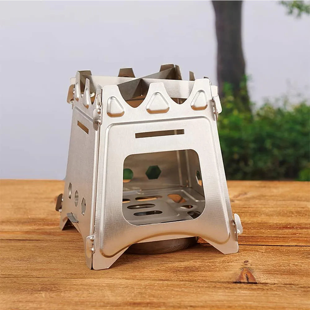 Portable Folding Wood Stove – Stainless Steel Camping & Hiking Stove