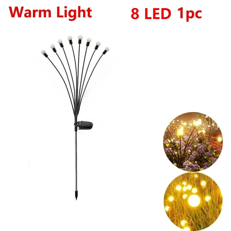 Solar LED Firework Garden Lights – Warm Outdoor Pathway Lamps