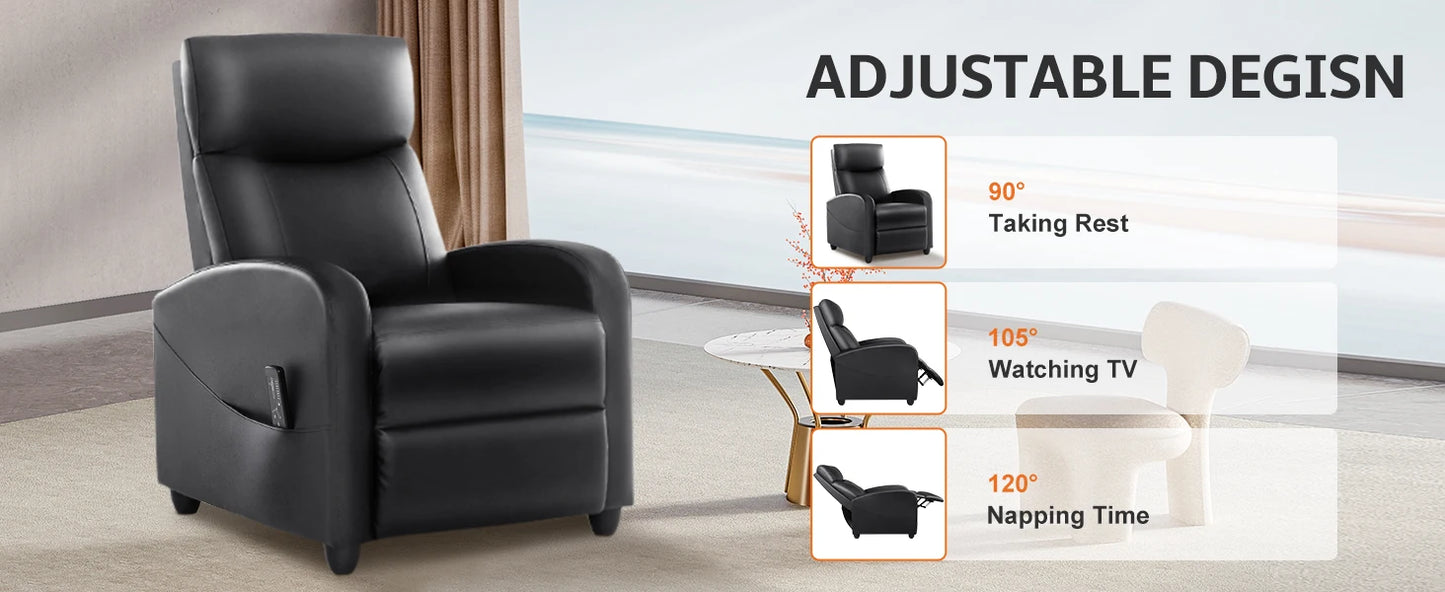 JHK Recliner Massage Chair – Adjustable Fabric Living Room Sofa