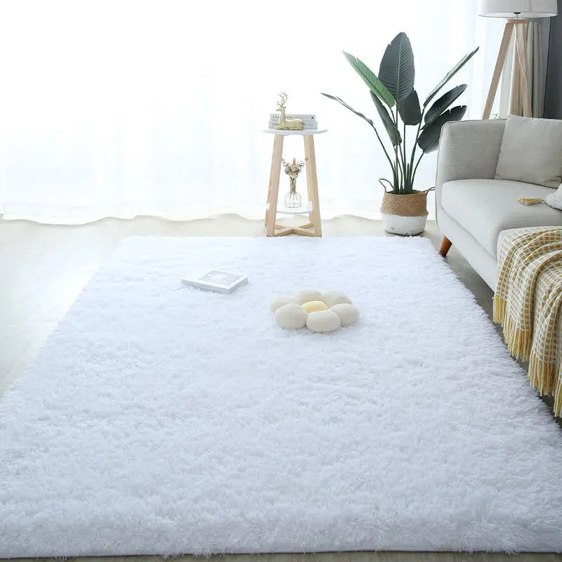 White Fluffy Hall Carpet – Thick Non-Slip Furry Rug