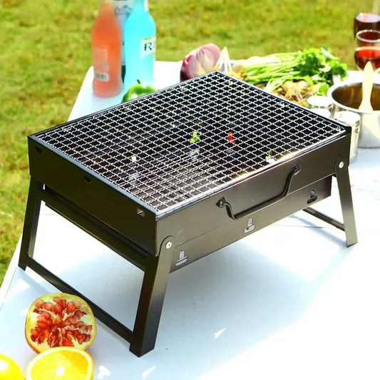 Portable Mini BBQ Grill – Stainless Steel Charcoal Grill & Tool Kit