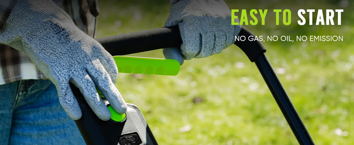 Deli 13" Cordless Electric Lawn Mower – 2-in-1 Brushless with 21V Battery