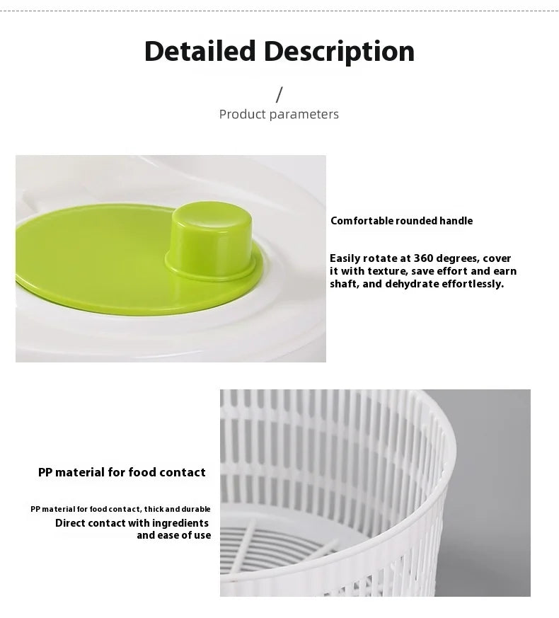 Multifunctional Manual Vegetable Dehydrator & Salad Spinner
