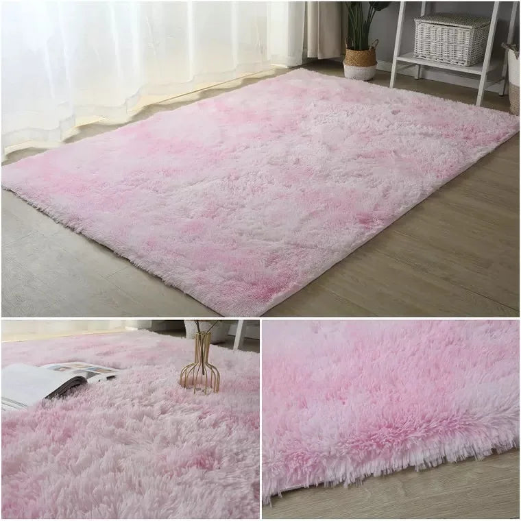 White Fluffy Hall Carpet – Thick Non-Slip Furry Rug