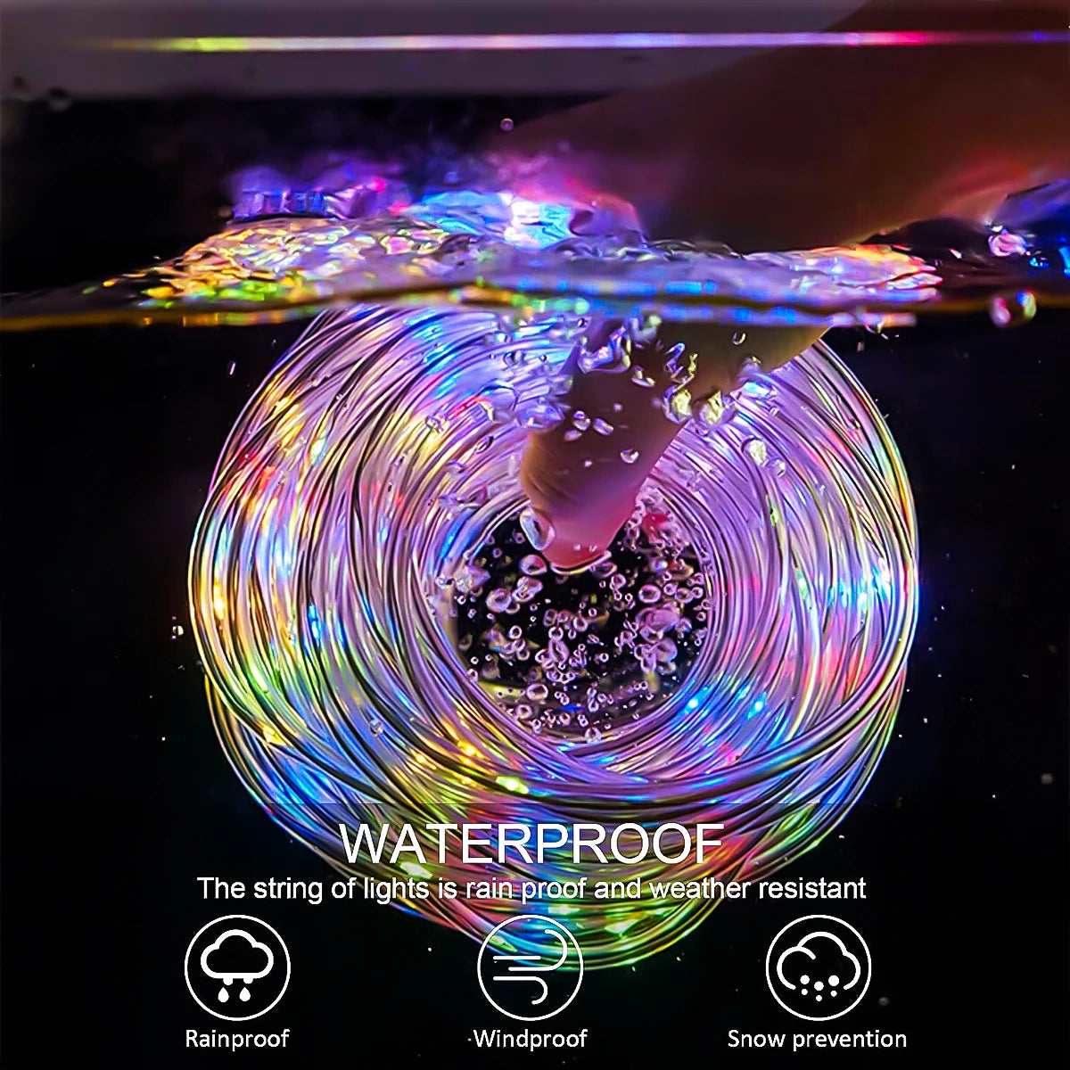 Solar 200 LED Rope Lights – Waterproof Outdoor Fairy Lights