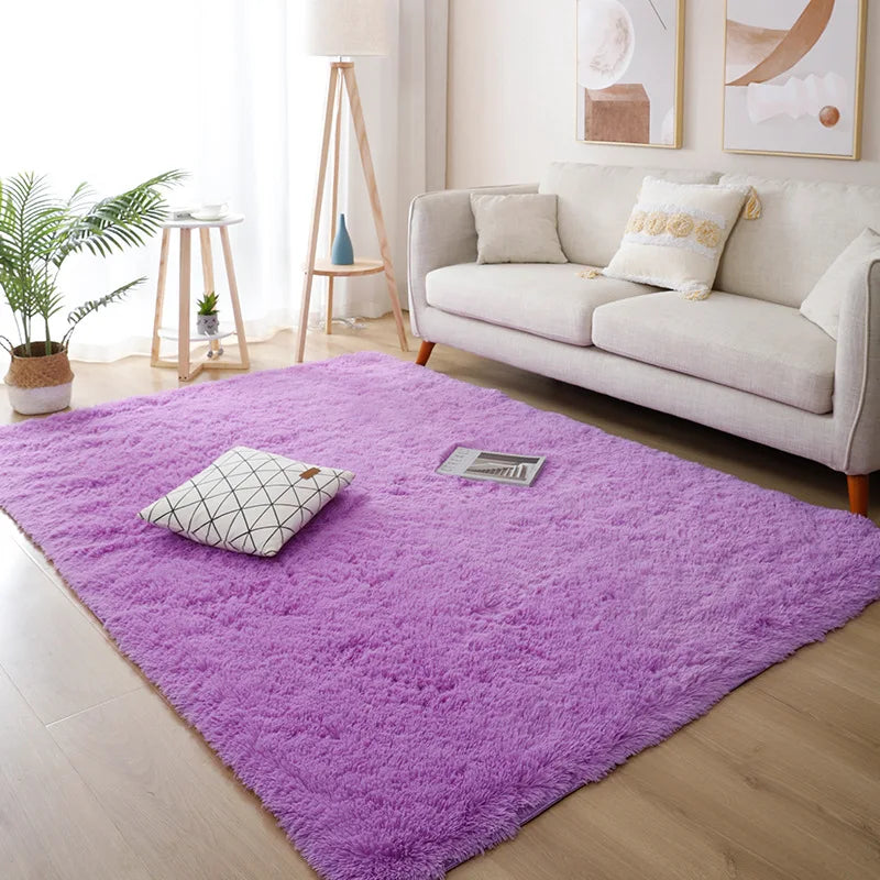 White Fluffy Hall Carpet – Thick Non-Slip Furry Rug