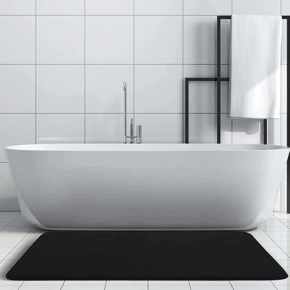 Non-Slip Coral Velvet Bath Mat – Absorbent Bathroom Floor Mat