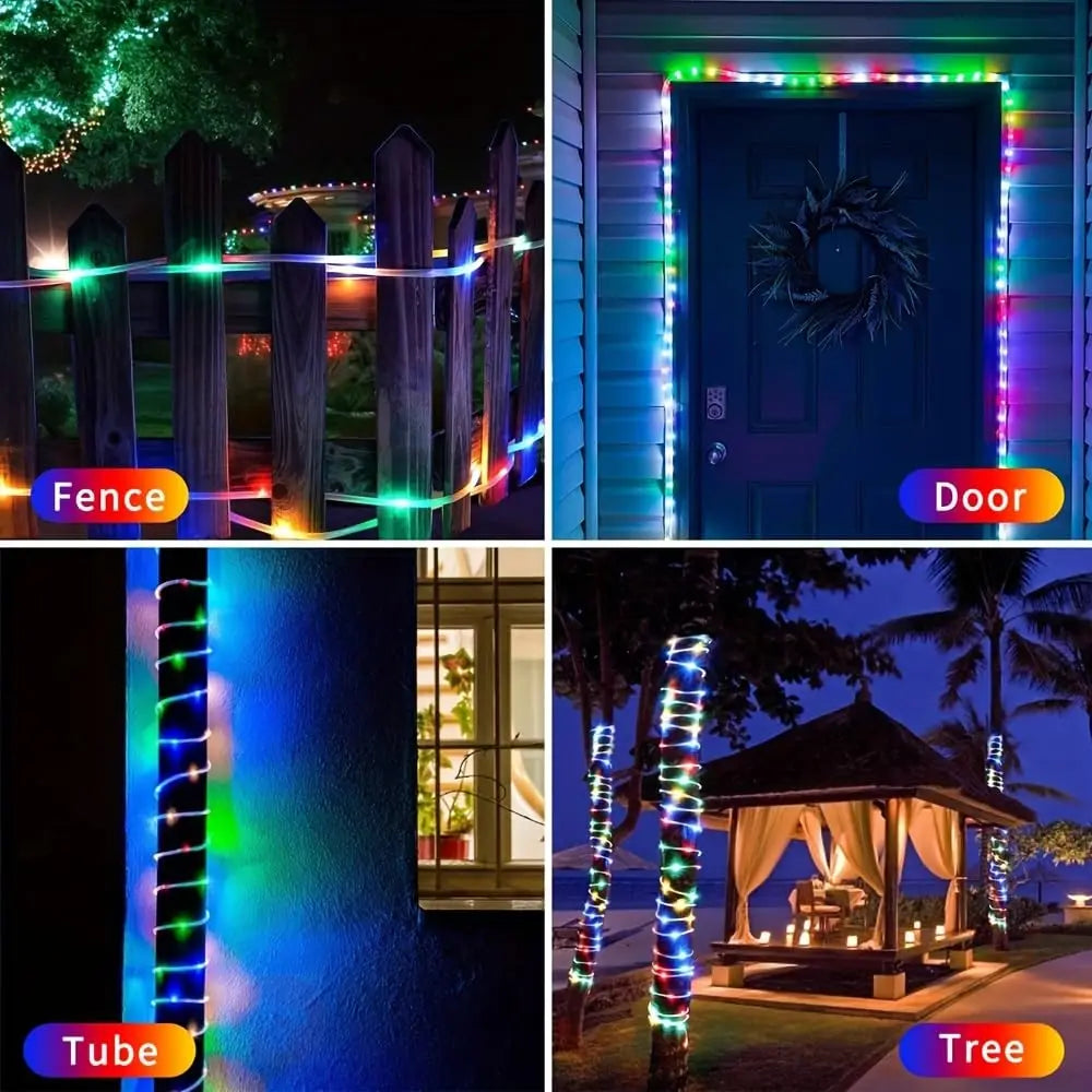 Solar 200 LED Rope Lights – Waterproof Outdoor Fairy Lights