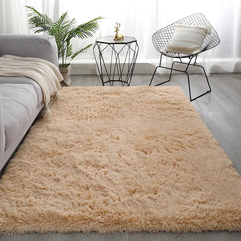 White Fluffy Hall Carpet – Thick Non-Slip Furry Rug