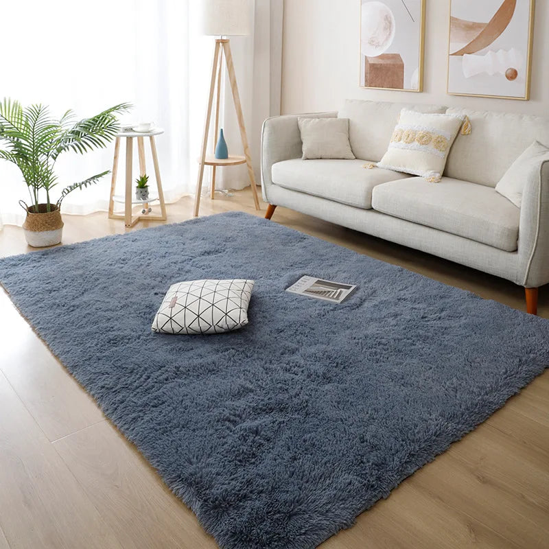 White Fluffy Hall Carpet – Thick Non-Slip Furry Rug