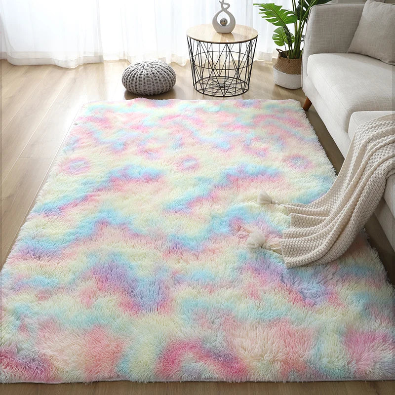 White Fluffy Hall Carpet – Thick Non-Slip Furry Rug