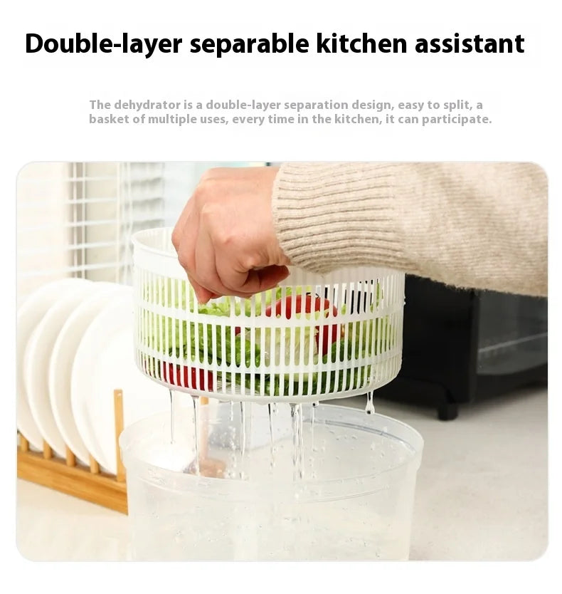 Multifunctional Manual Vegetable Dehydrator & Salad Spinner