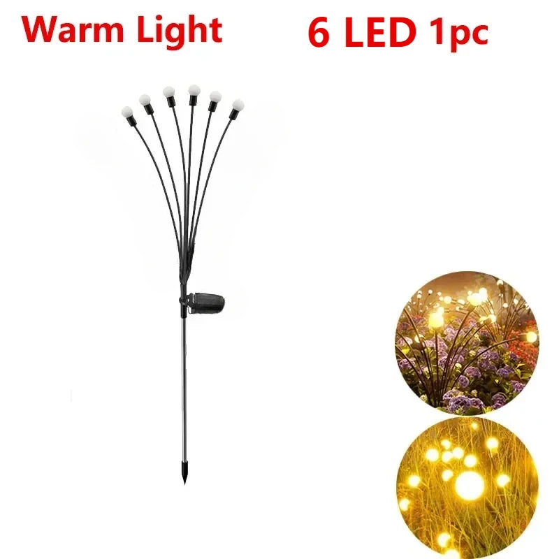 Solar LED Firework Garden Lights – Warm Outdoor Pathway Lamps
