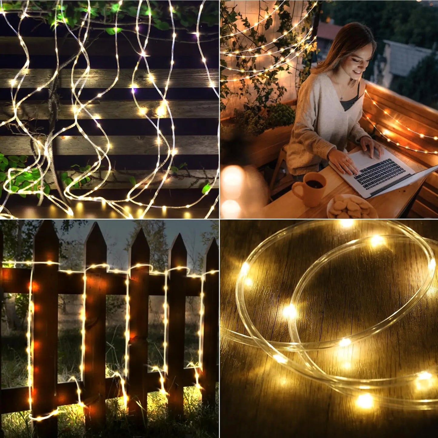 Solar 200 LED Rope Lights – Waterproof Outdoor Fairy Lights