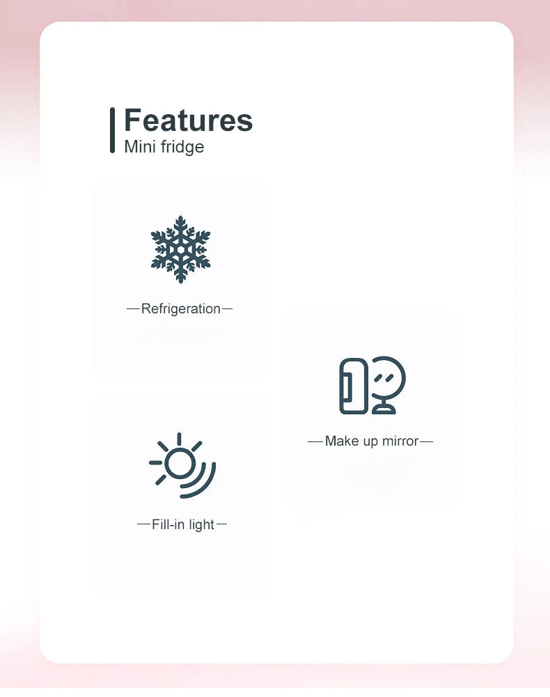 4L Mini Makeup Fridge – Portable Cosmetic Cooler with LED Mirror