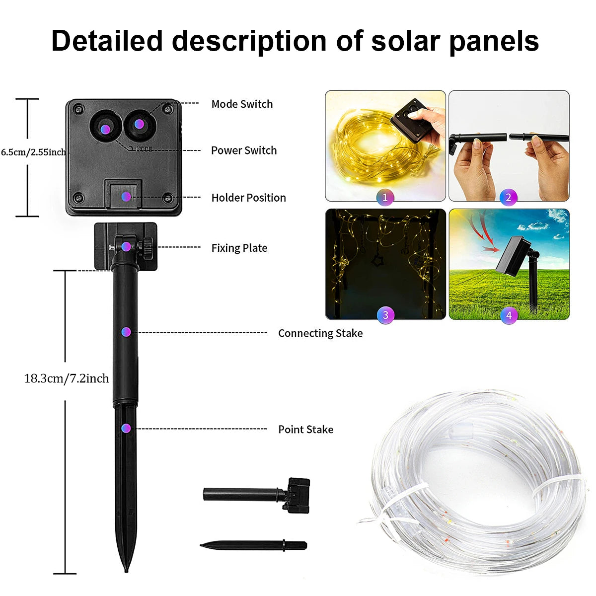 Solar 200 LED Rope Lights – Waterproof Outdoor Fairy Lights