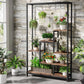 Tribesigns 5-Tier Tall Indoor Plant Stand – 70.9" Metal Shelf with Hooks