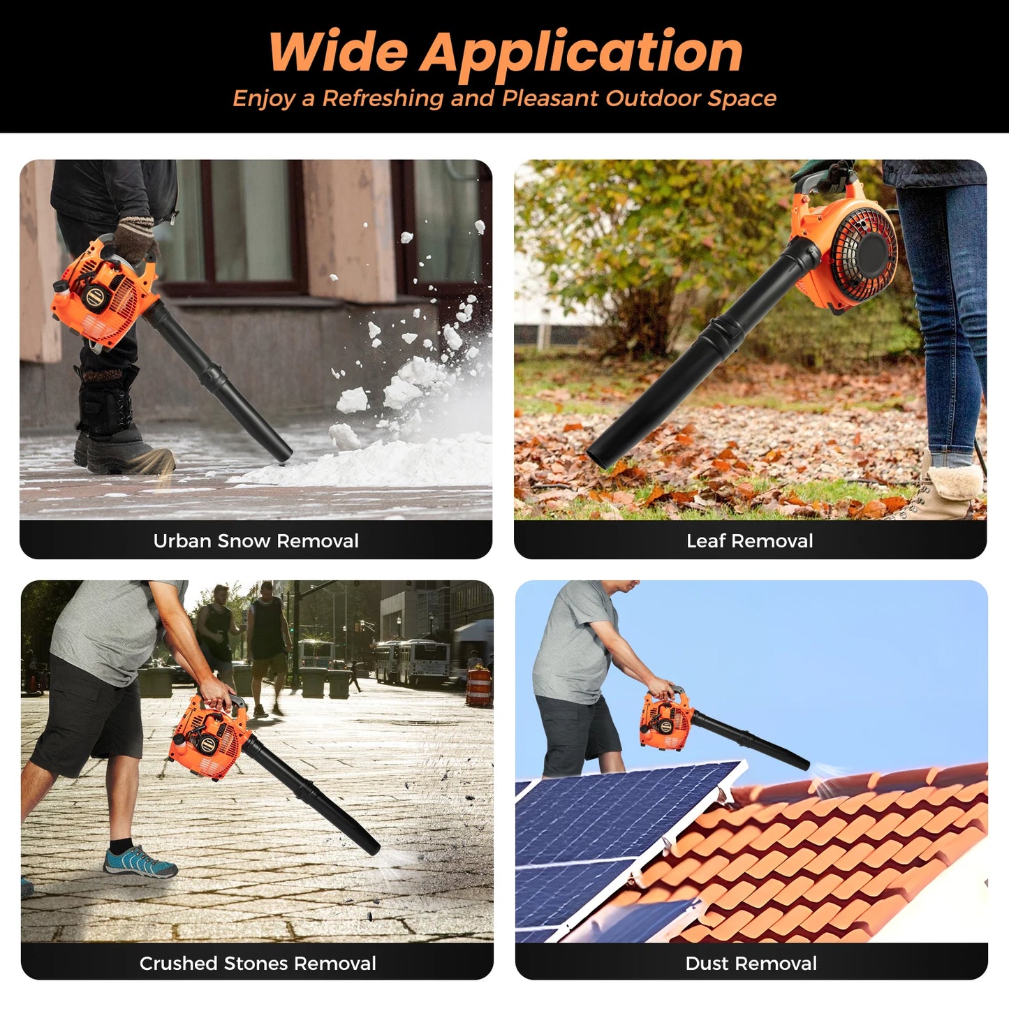 25.4CC 2-Stroke Gas Leaf Blower – Commercial Handheld Lawn & Yard Tool