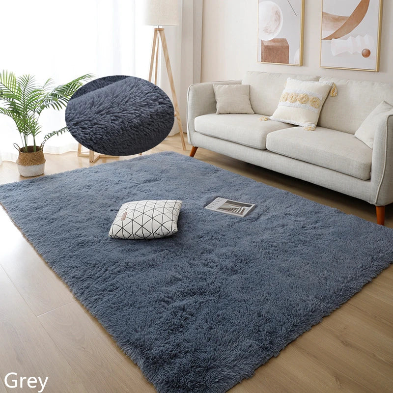 White Fluffy Hall Carpet – Thick Non-Slip Furry Rug