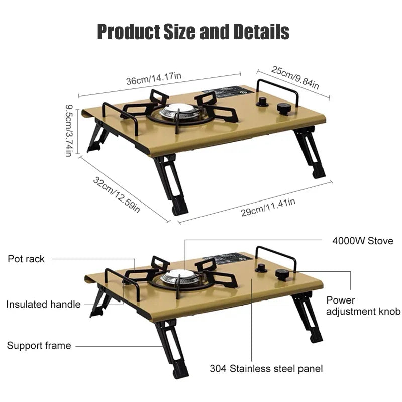 CLS 4000W Folding IGT Camping Gas Stove – Portable High-Power Burner