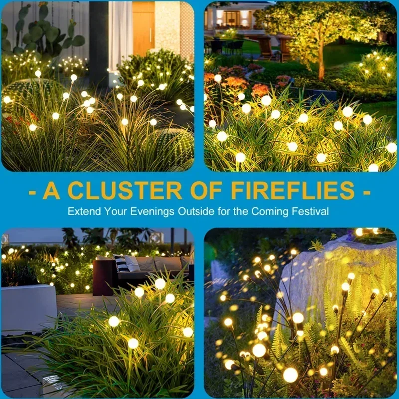 Solar LED Firework Garden Lights – Warm Outdoor Pathway Lamps
