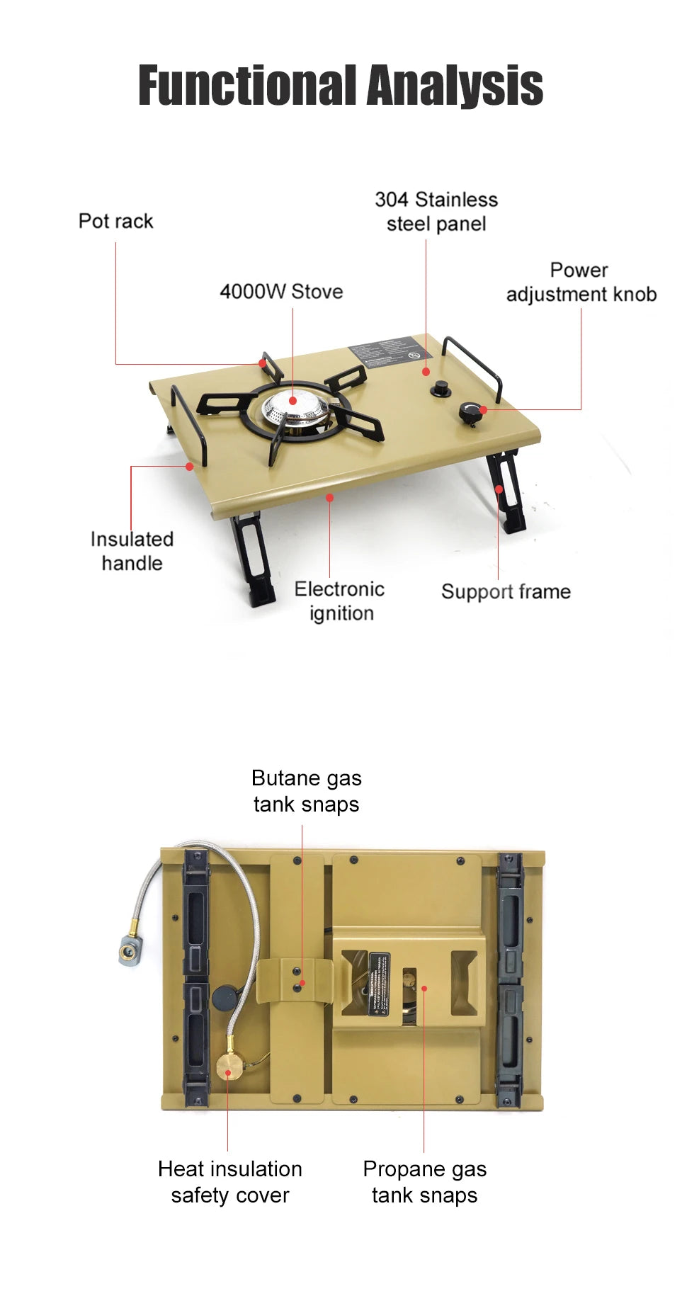 CLS 4000W Folding IGT Camping Gas Stove – Portable High-Power Burner