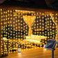Solar LED Curtain Fairy Lights – Outdoor Copper String Garland