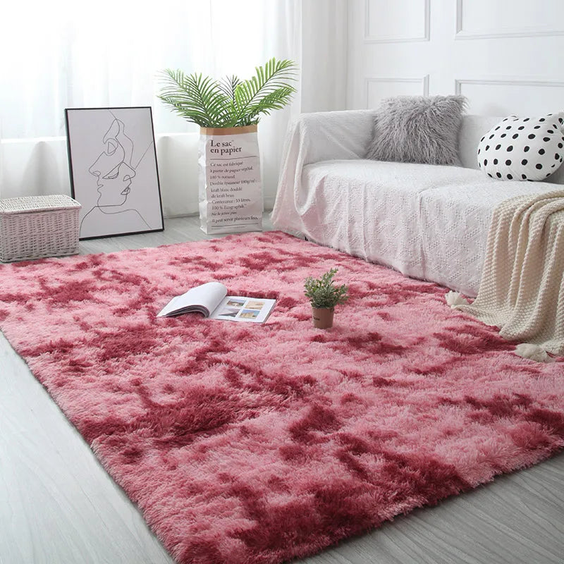 White Fluffy Hall Carpet – Thick Non-Slip Furry Rug