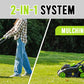 Deli 13" Cordless Electric Lawn Mower – 2-in-1 Brushless with 21V Battery