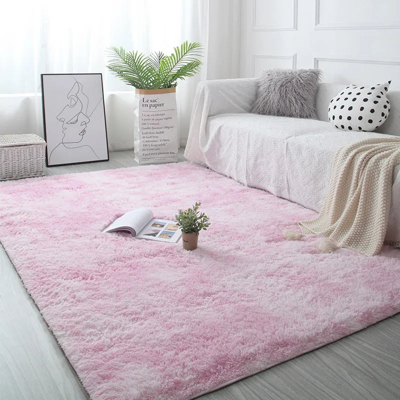 White Fluffy Hall Carpet – Thick Non-Slip Furry Rug