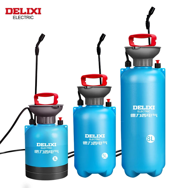 DELIXI 3/5/8L Hand Pump Garden Sprayer – Multi-Purpose Pressure Sprayer
