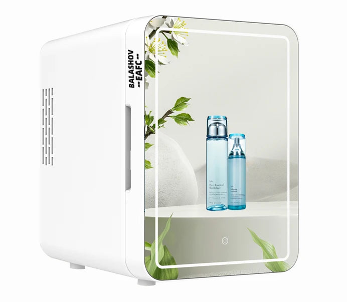 4L Mini Makeup Fridge – Portable Cosmetic Cooler with LED Mirror
