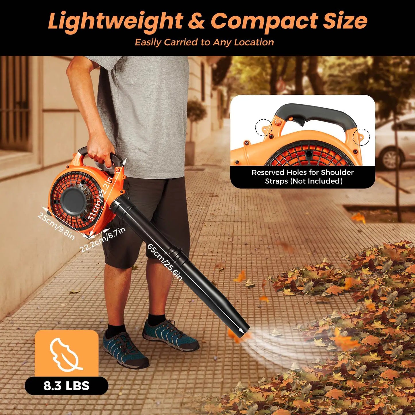 25.4CC 2-Stroke Gas Leaf Blower – Commercial Handheld Lawn & Yard Tool