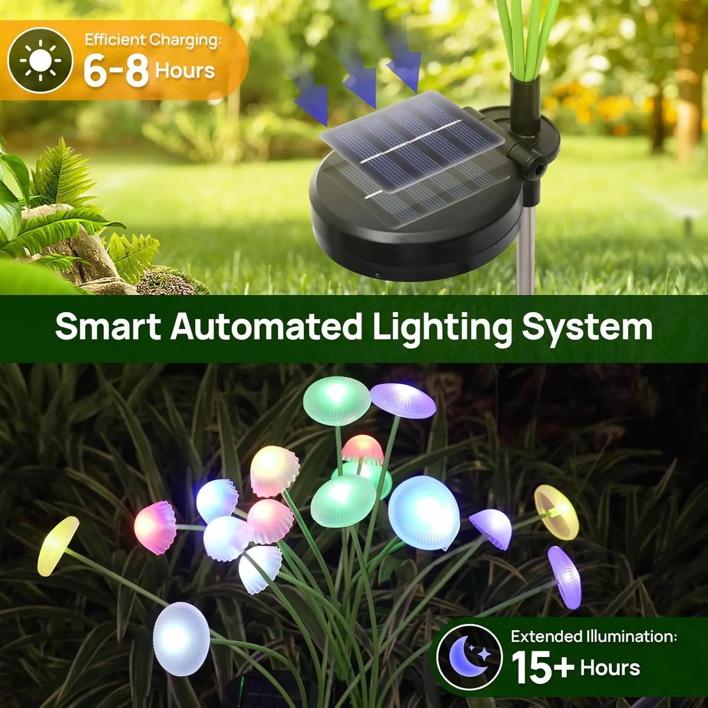 Solar LED Mushroom Garden Lights