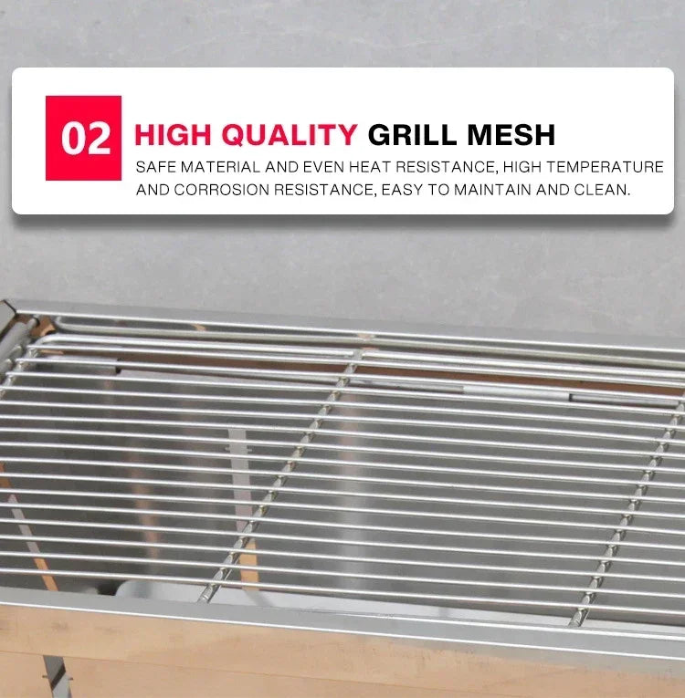 Stainless Steel Folding BBQ Stove – Outdoor Charcoal Grill