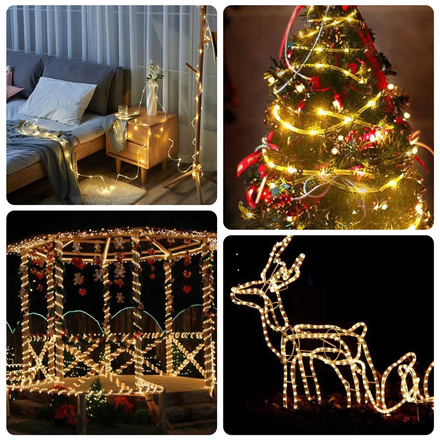 Solar 200 LED Rope Lights – Waterproof Outdoor Fairy Lights