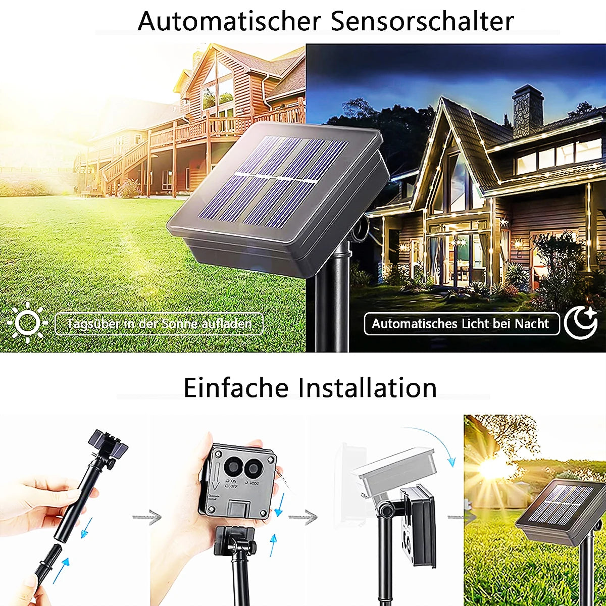 Solar 200 LED Rope Lights – Waterproof Outdoor Fairy Lights