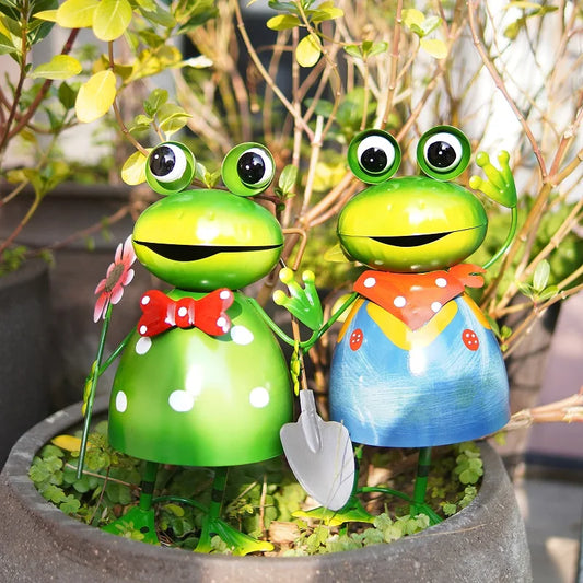 Garden Frog Statue – 3D Metal Yard Sculpture