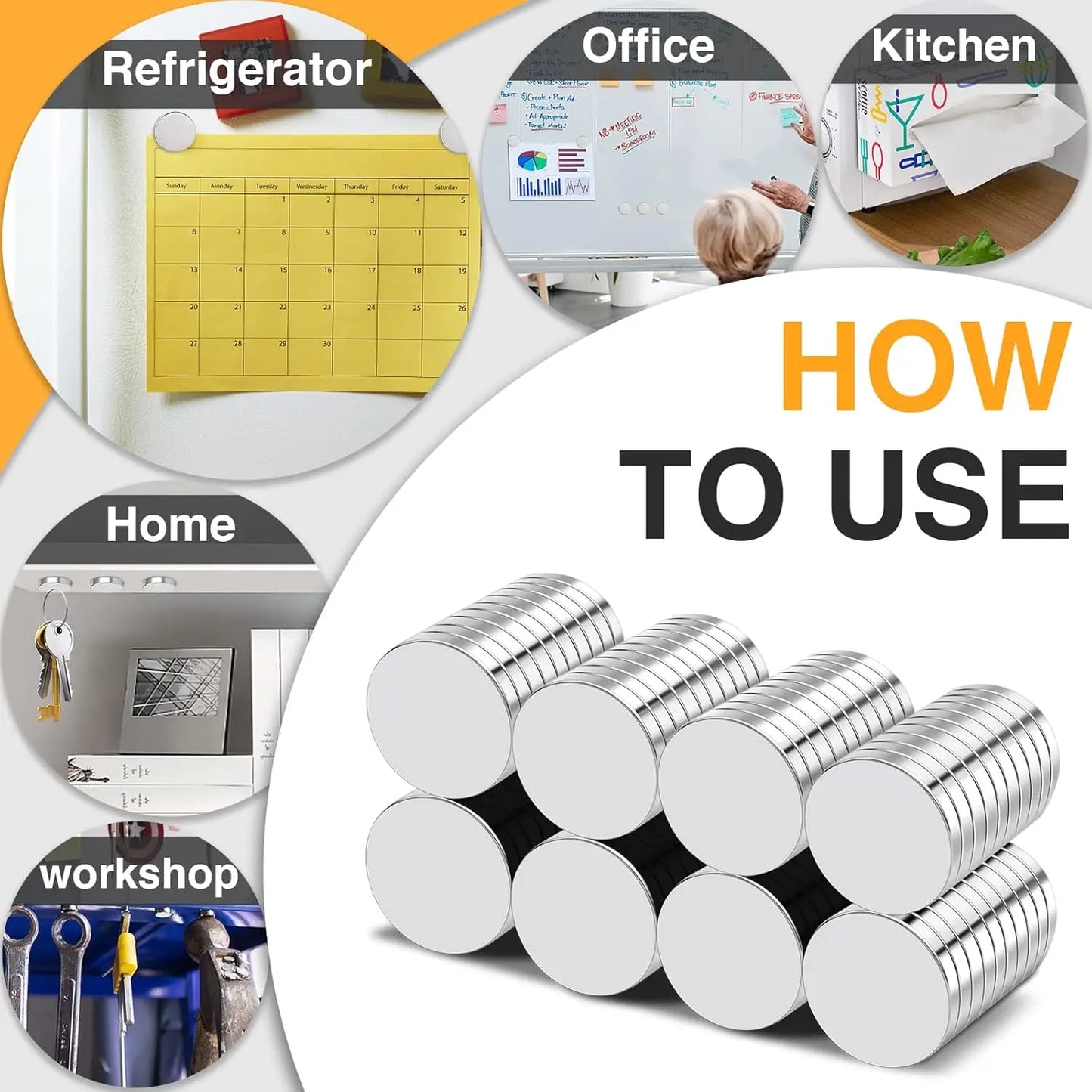 Super Strong Round Disc Magnets – Home, Office & Craft Use
