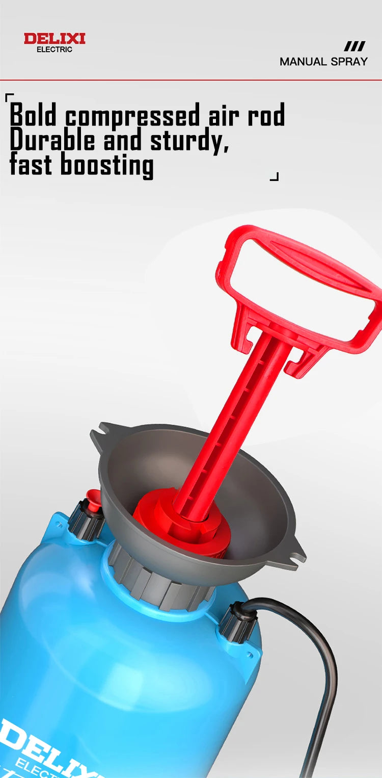 DELIXI 3/5/8L Hand Pump Garden Sprayer – Multi-Purpose Pressure Sprayer