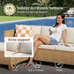 3-Piece Rattan Patio Chaise Lounge Set – L-Shaped Sofa with Acacia Wood Table